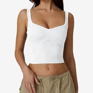 White Ribbed Tank Top